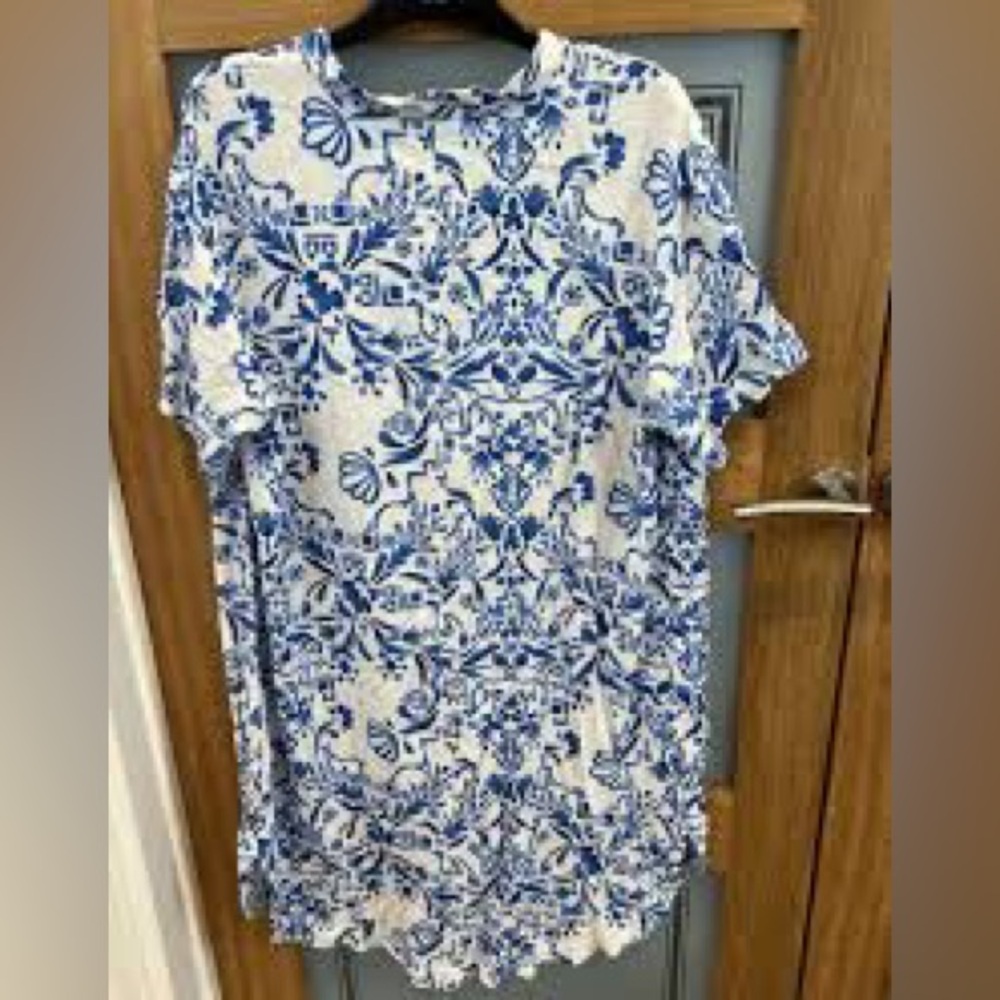 H&M Blue and White Floral Dress Small - Picture 10 of 11